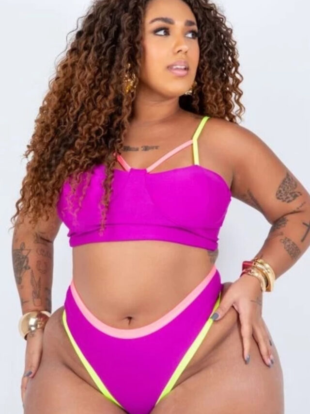 Biquíni Plus Size Com Bojo Sustentação Amarração Costas 44 ao 52